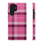 Pink Plaid Tough Samsung Case