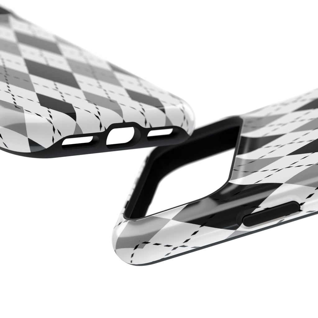 Monochrome Argyle Tough iPhone Case