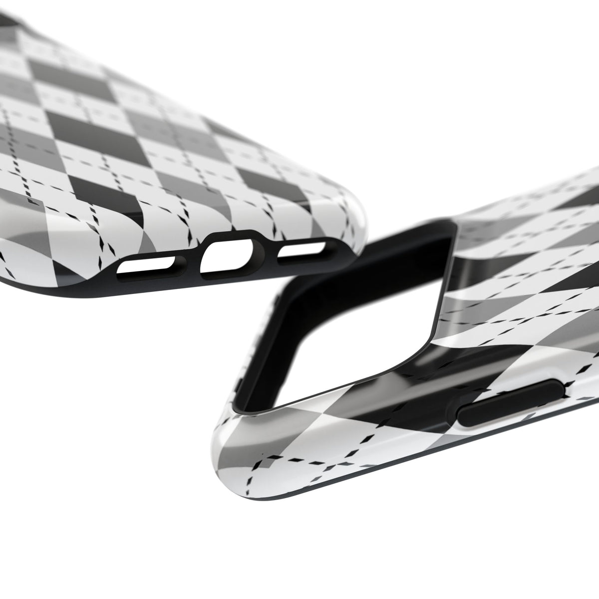 Monochrome Argyle MagSafe Tough iPhone Case