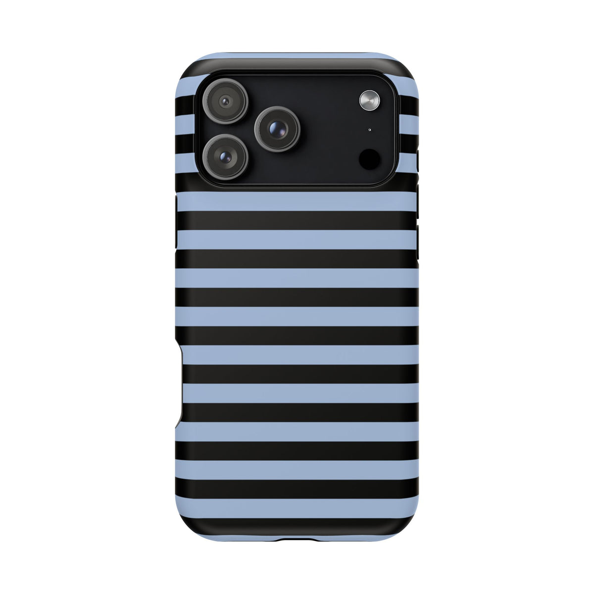 Faded Blue and Black Stripes MagSafe Tough iPhone Case
