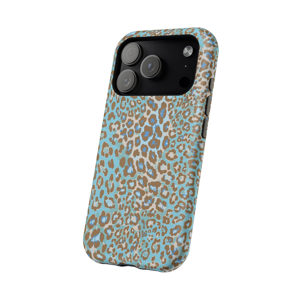 Faded Blue Leopard MagSafe Tough iPhone Case