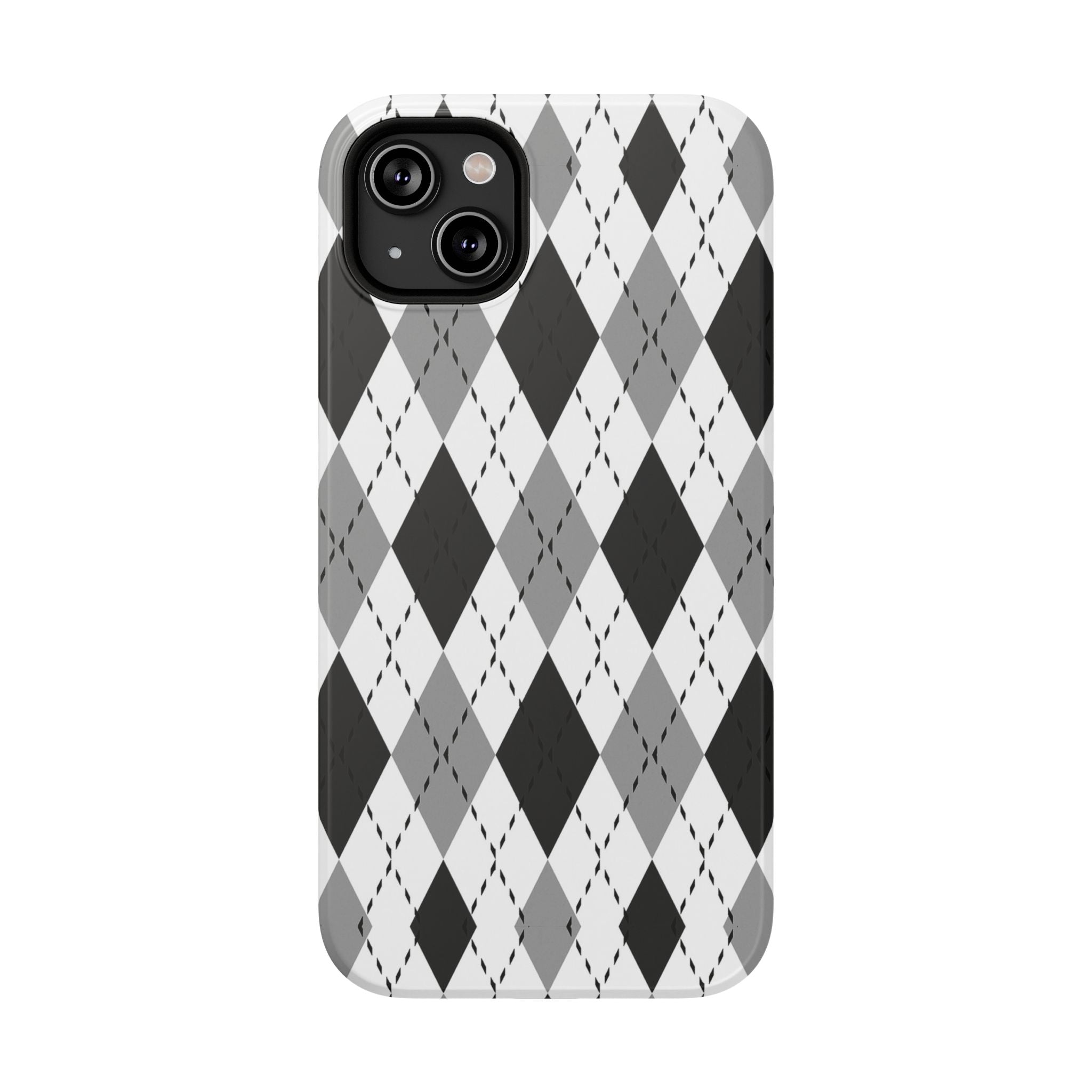 Monochrome Argyle Tough iPhone Case
