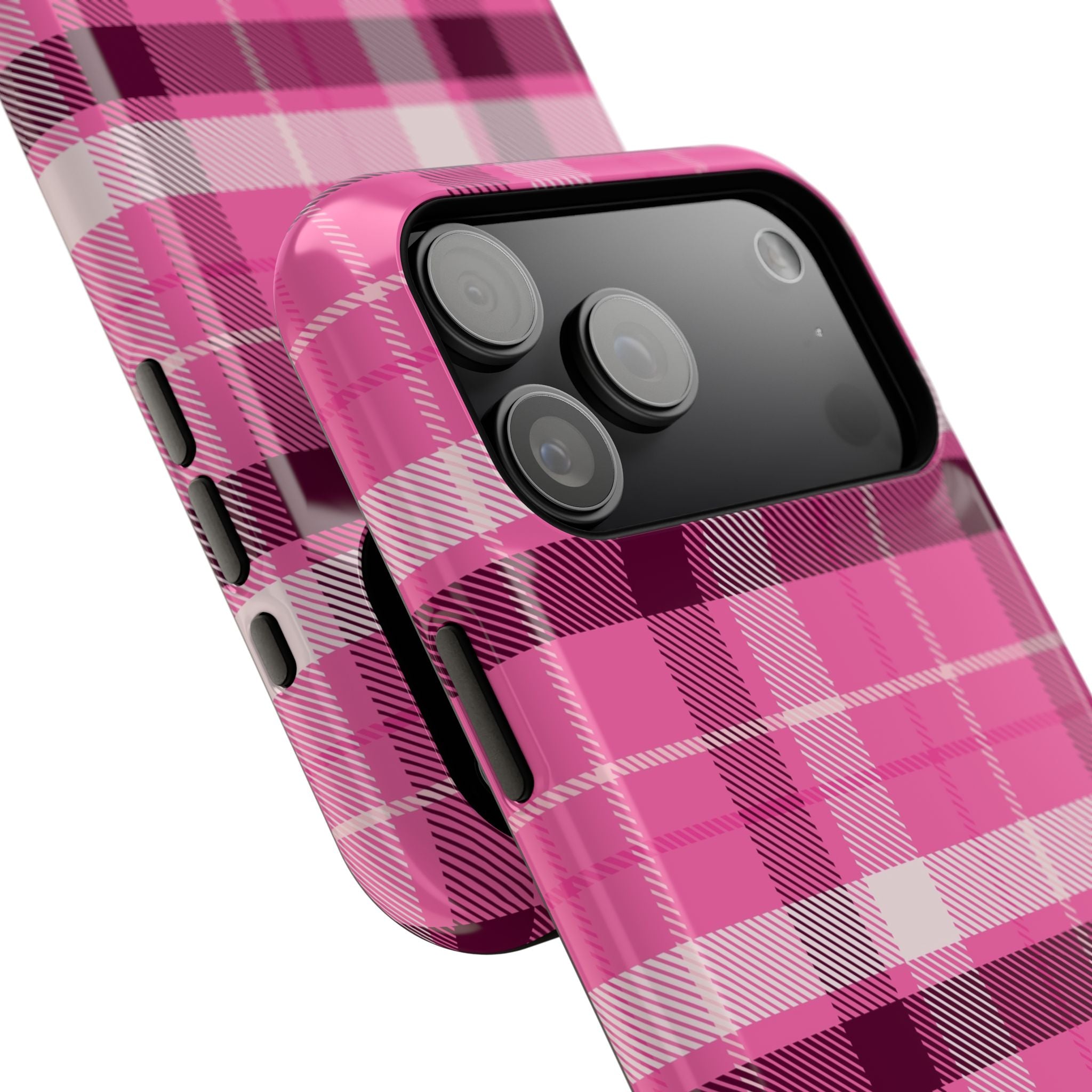Pink Plaid Tough iPhone Case