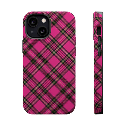 Pink Tartan MagSafe Tough iPhone Case