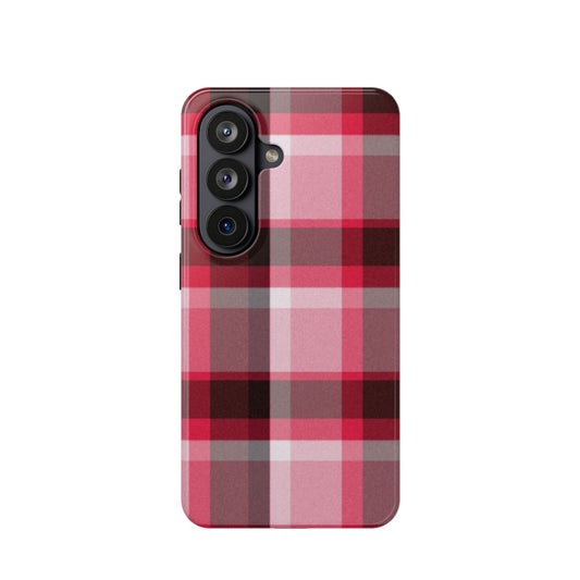 Red Plaid Tough Samsung Case
