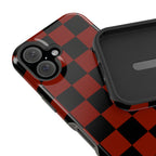 Red Grid Tough iPhone Case