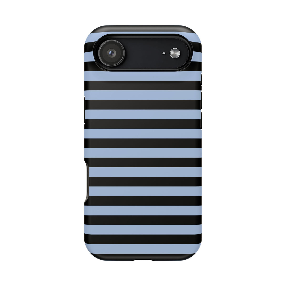 Faded Blue and Black Stripes MagSafe Tough iPhone Case