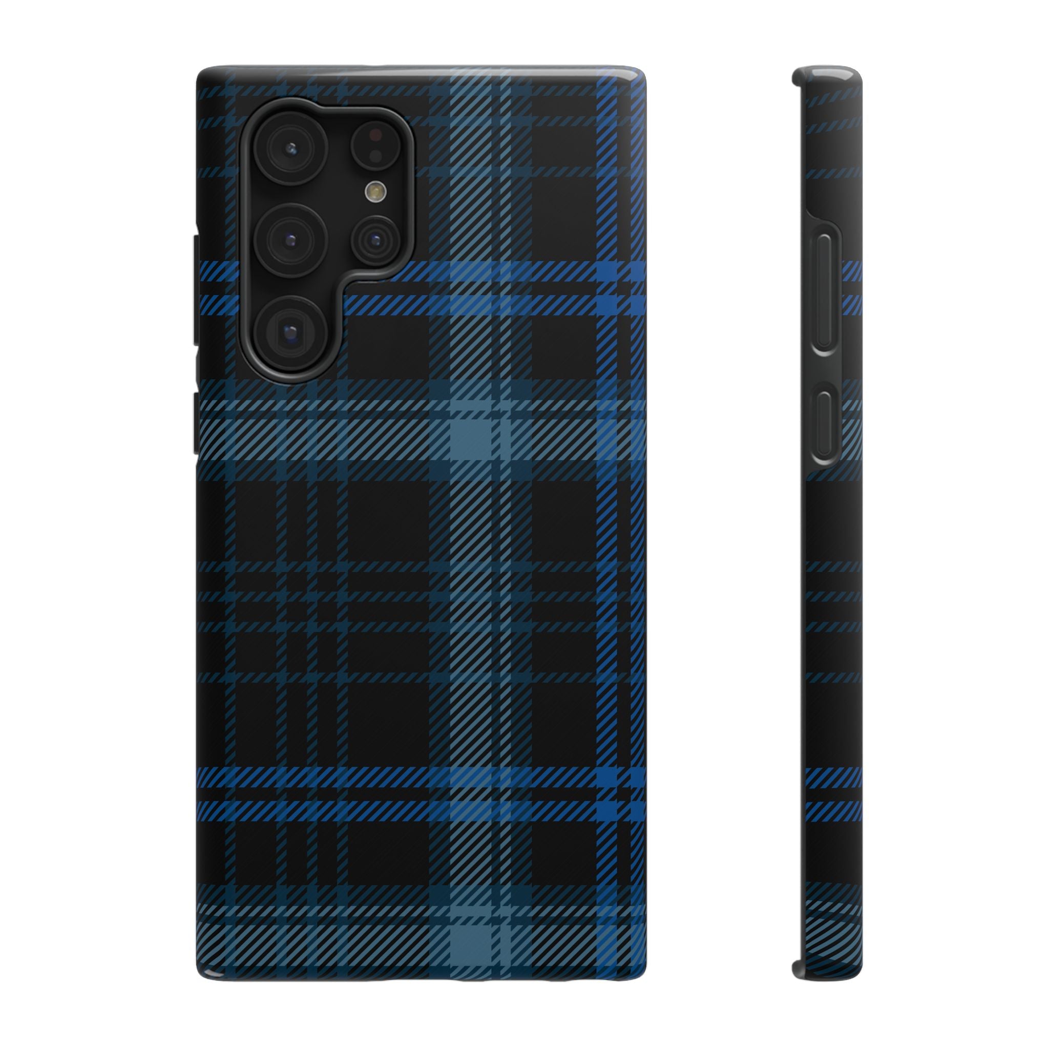 Blue Plaid Tough Samsung Case
