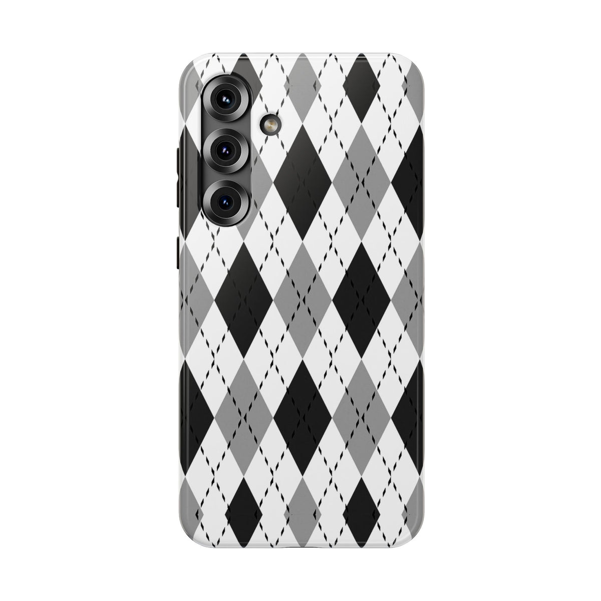 Monochrome Argyle Tough Samsung Case