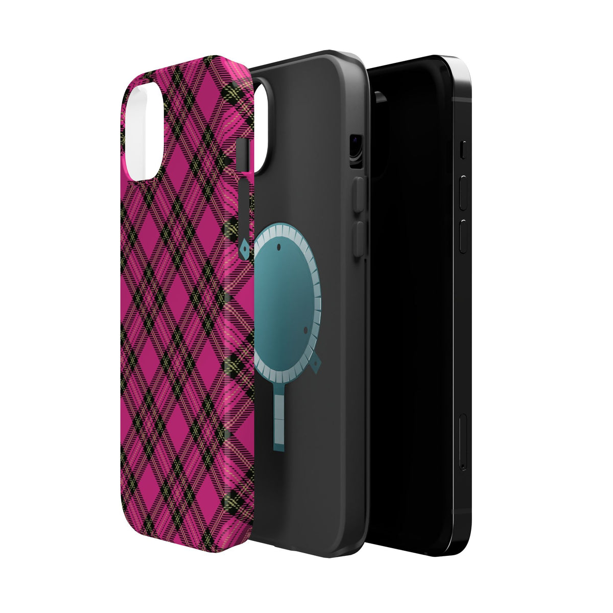 Pink Tartan MagSafe Tough iPhone Case