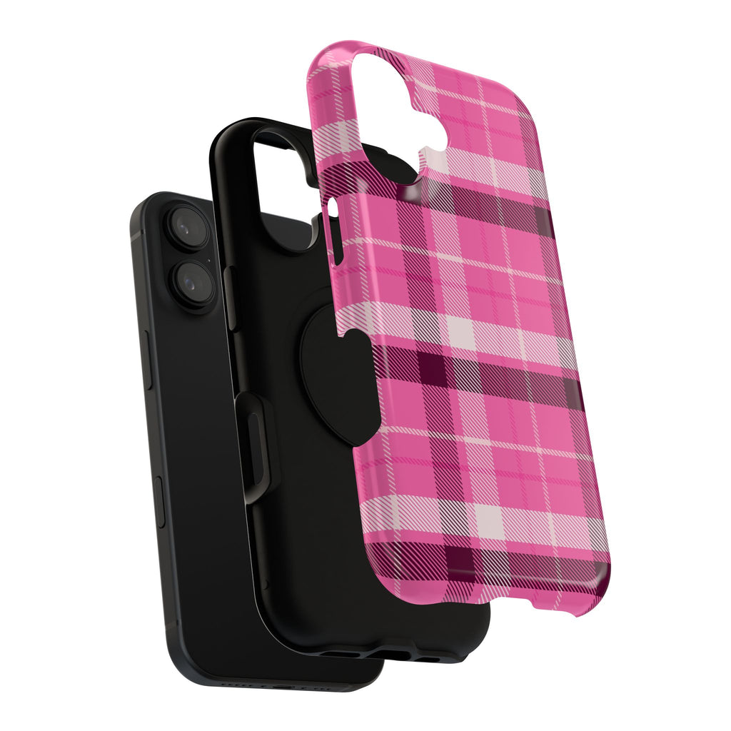 Pink Plaid Tough iPhone Case
