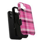 Pink Plaid Tough iPhone Case