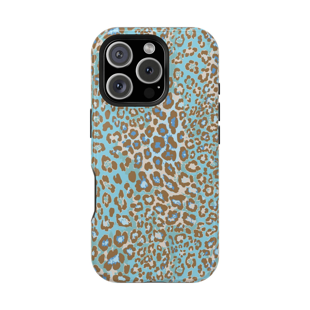 Faded Blue Leopard MagSafe Tough iPhone Case
