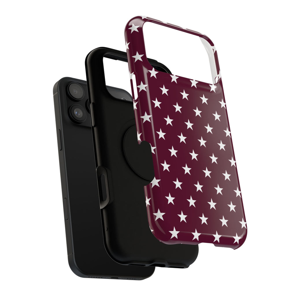 Maroon Stars Tough iPhone Case