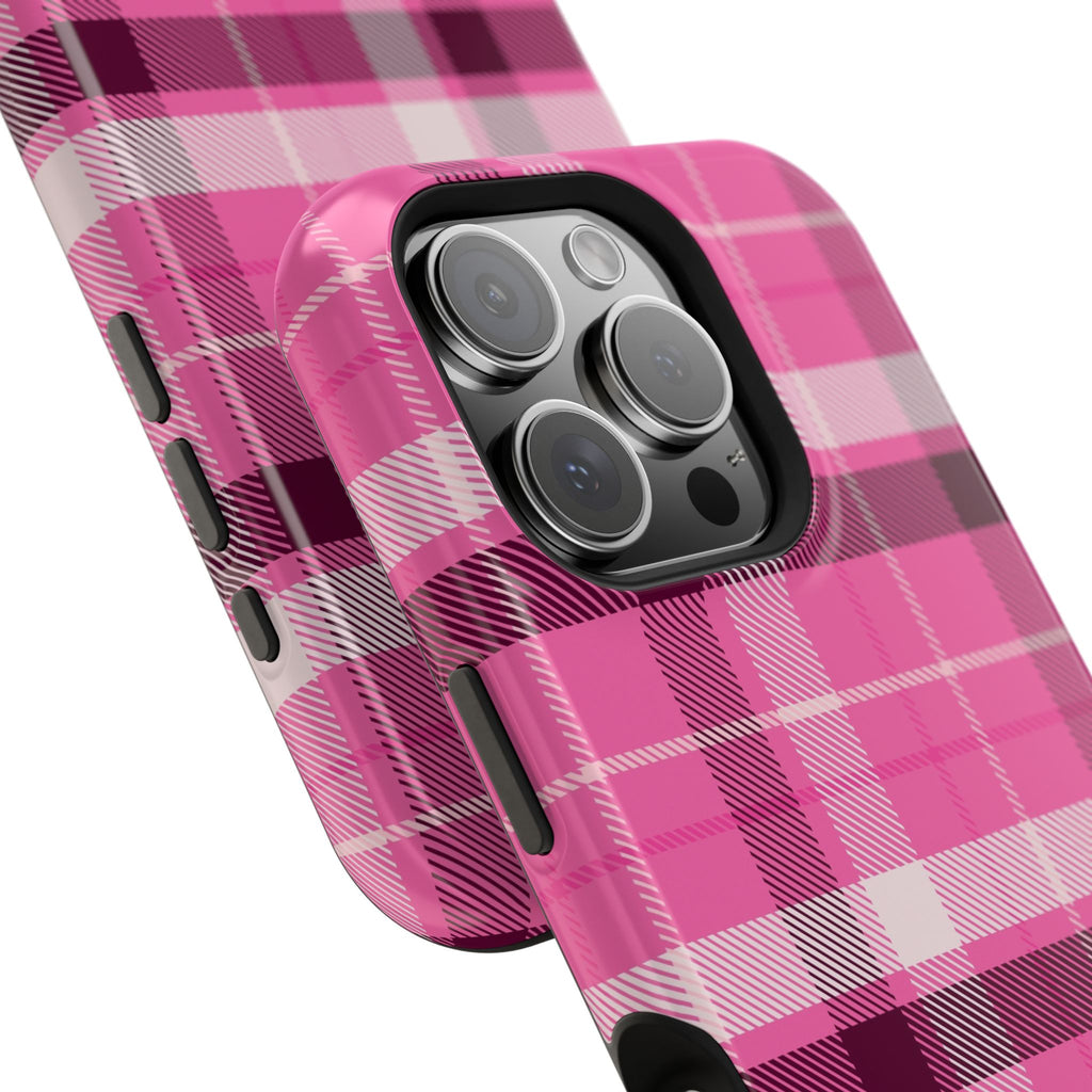 Pink Plaid Tough iPhone Case
