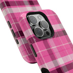 Pink Plaid Tough iPhone Case