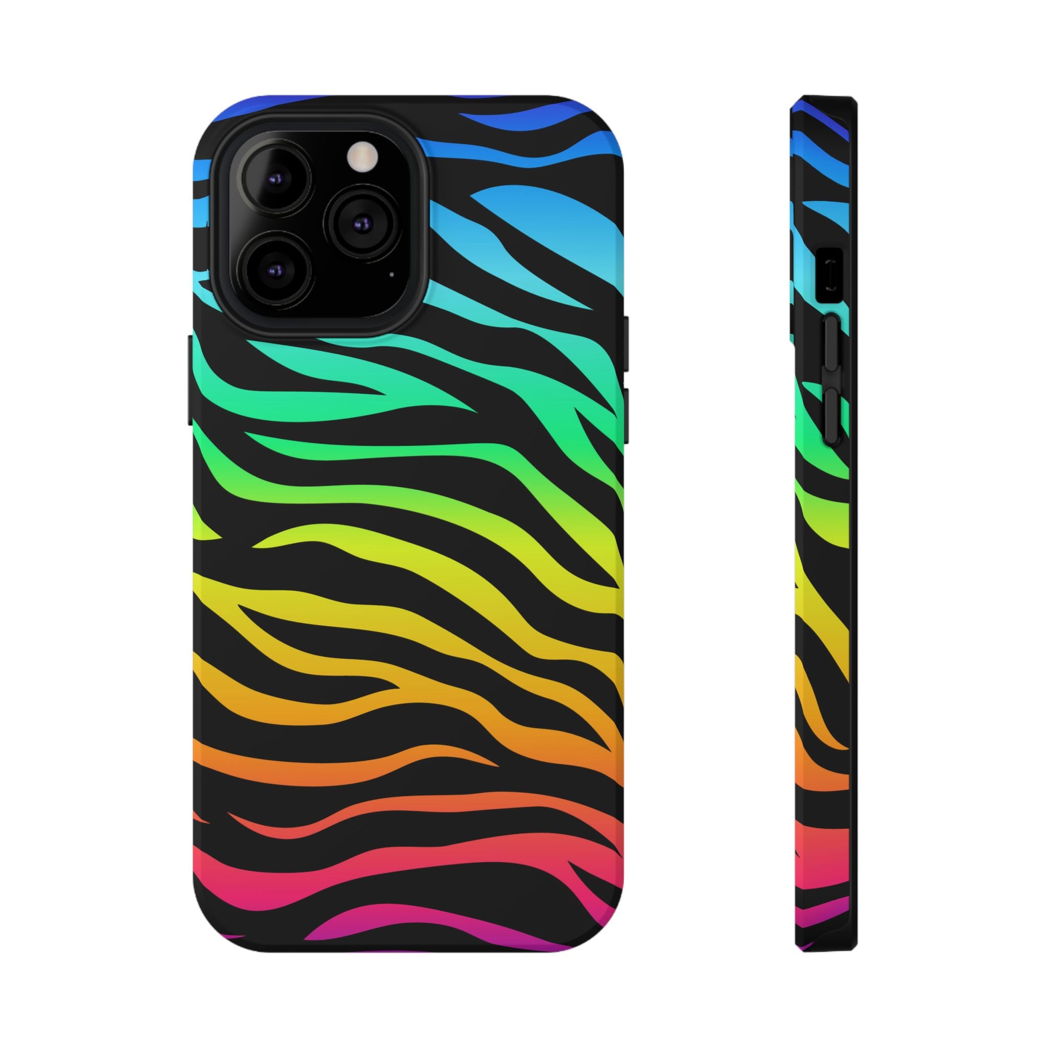 Neon Stripes Tough iPhone Case