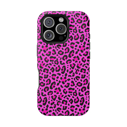 Pink Leopard MagSafe Tough iPhone Case