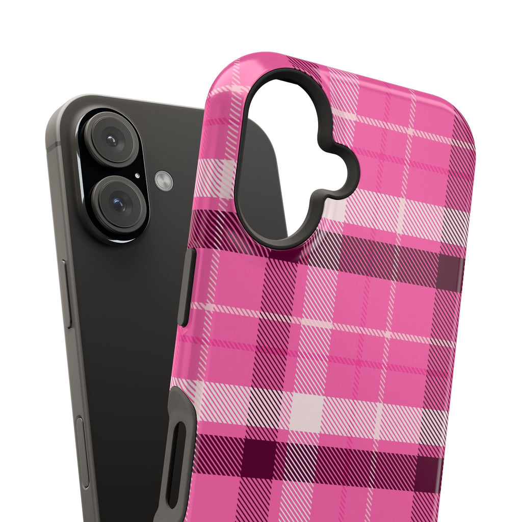 Pink Plaid Tough iPhone Case