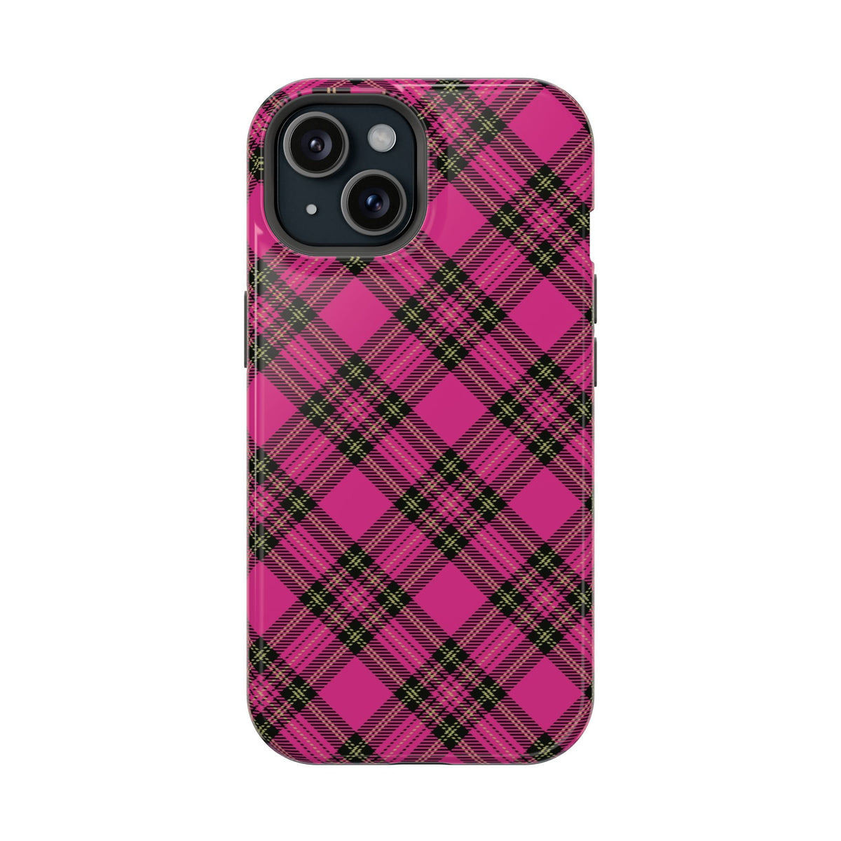 Pink Tartan MagSafe Tough iPhone Case