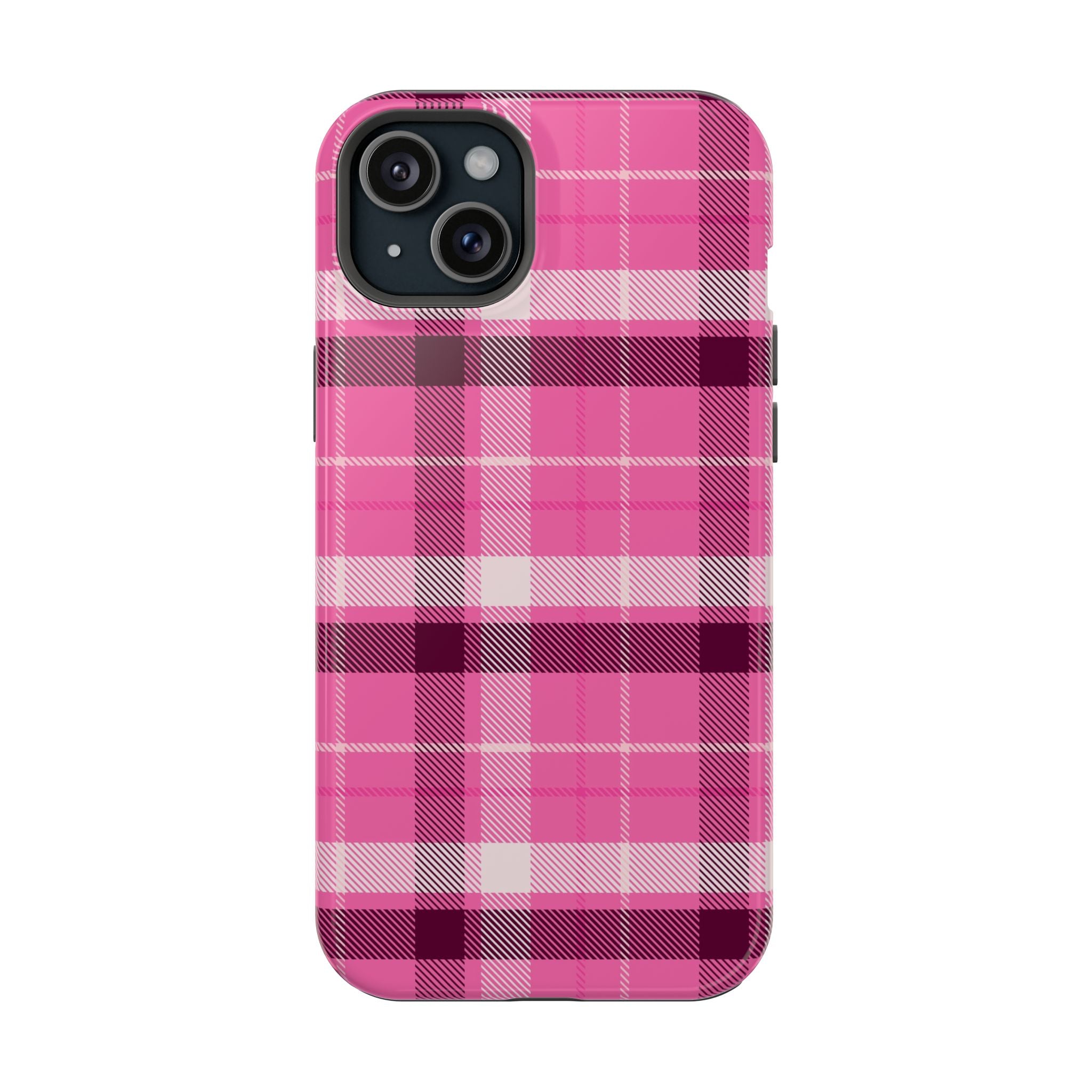 Pink Plaid Tough iPhone Case