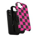 Pink Grid Tough iPhone Case