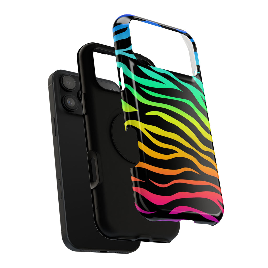 Neon Stripes Tough iPhone Case