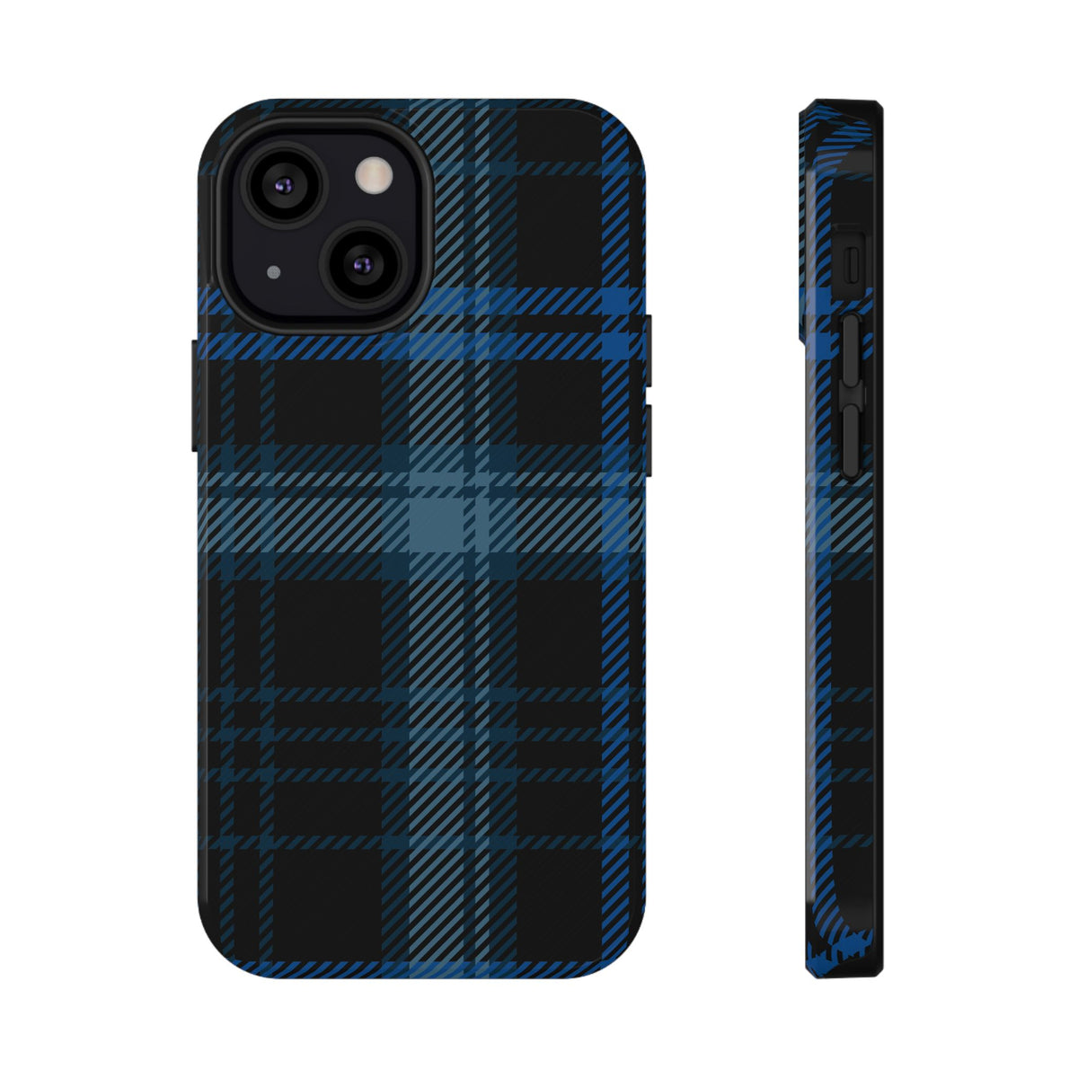 Blue Plaid MagSafe Tough iPhone Case