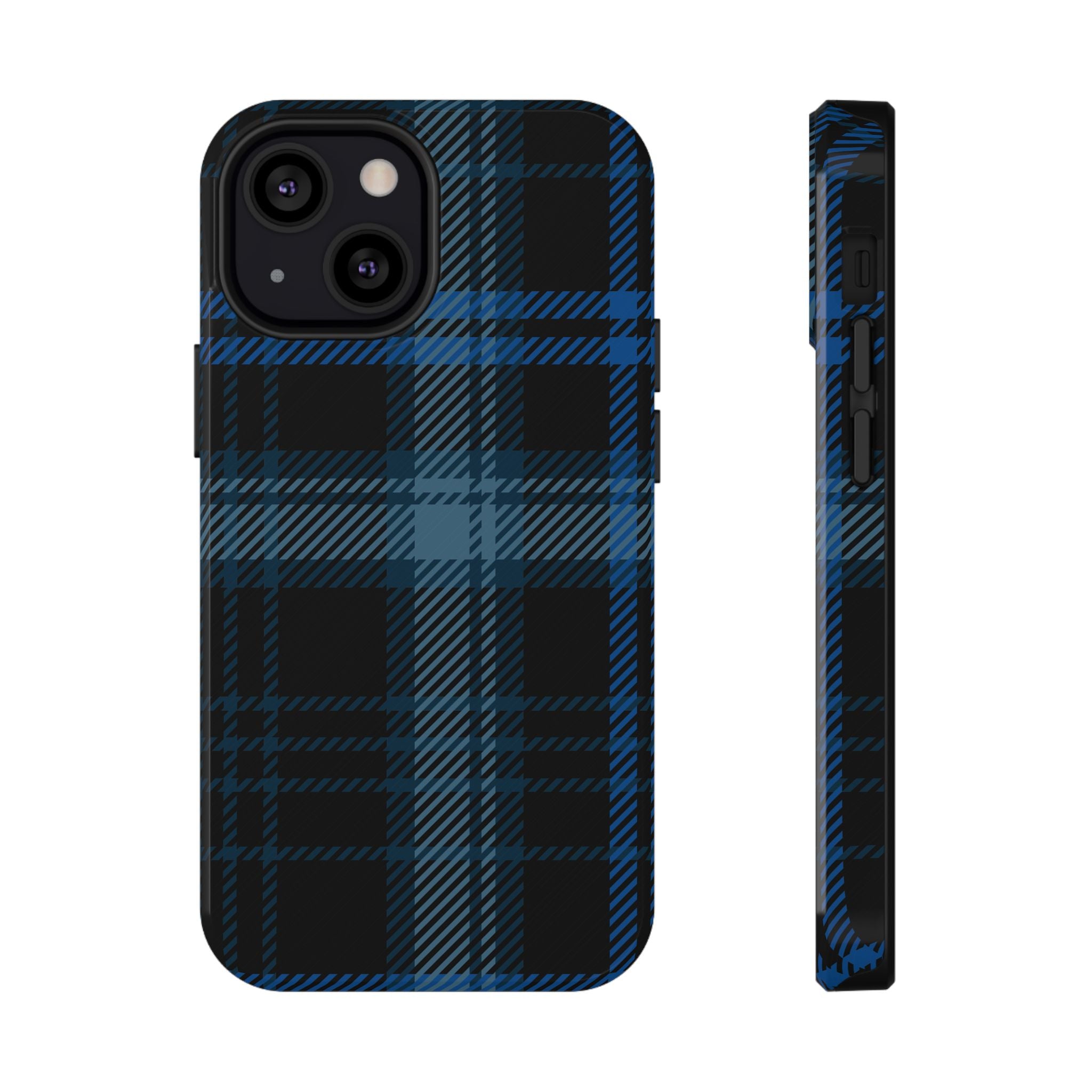 Blue Plaid Tough iPhone Case