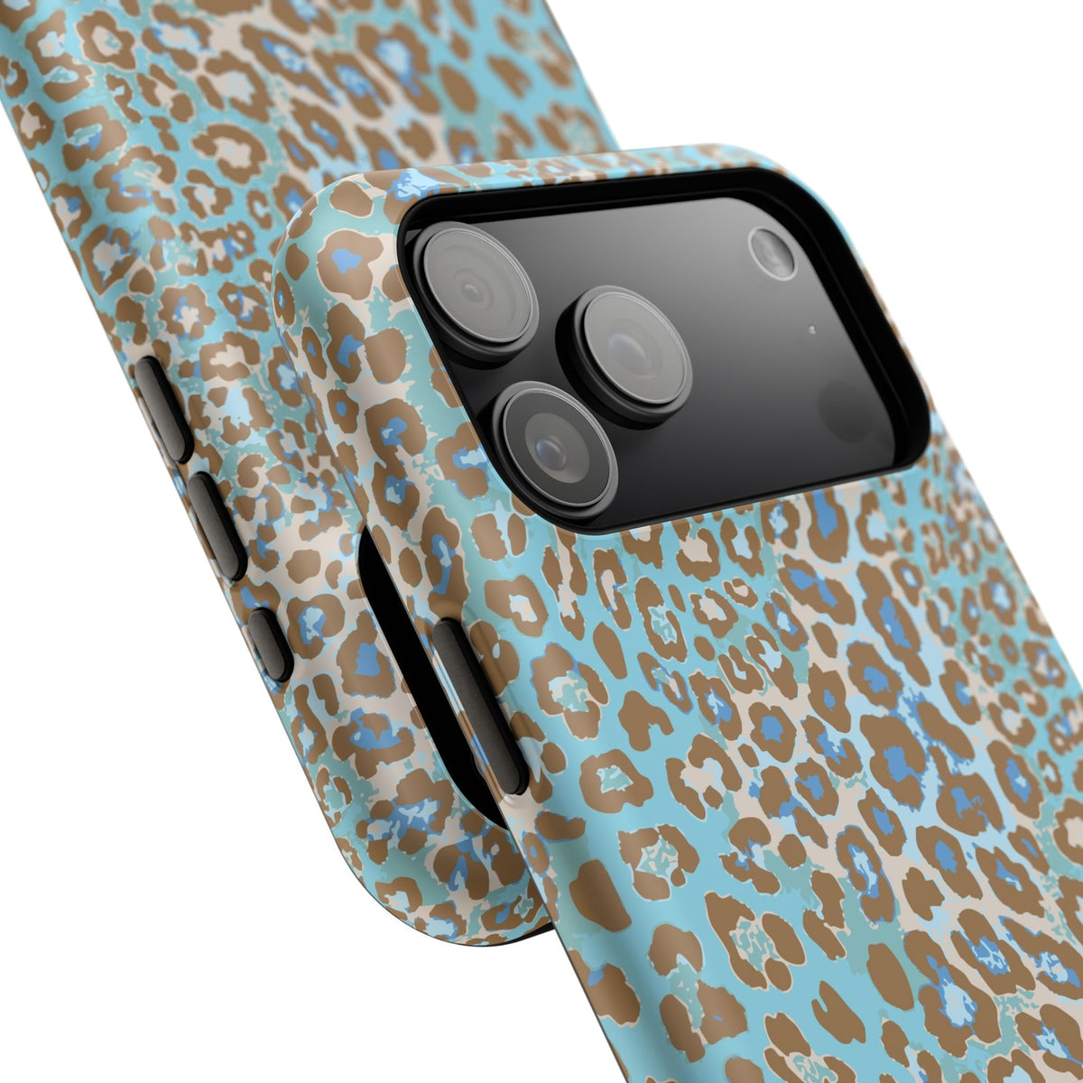 Faded Blue Leopard MagSafe Tough iPhone Case