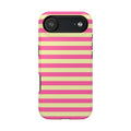 Yellow and Pink Stripes Tough iPhone Case