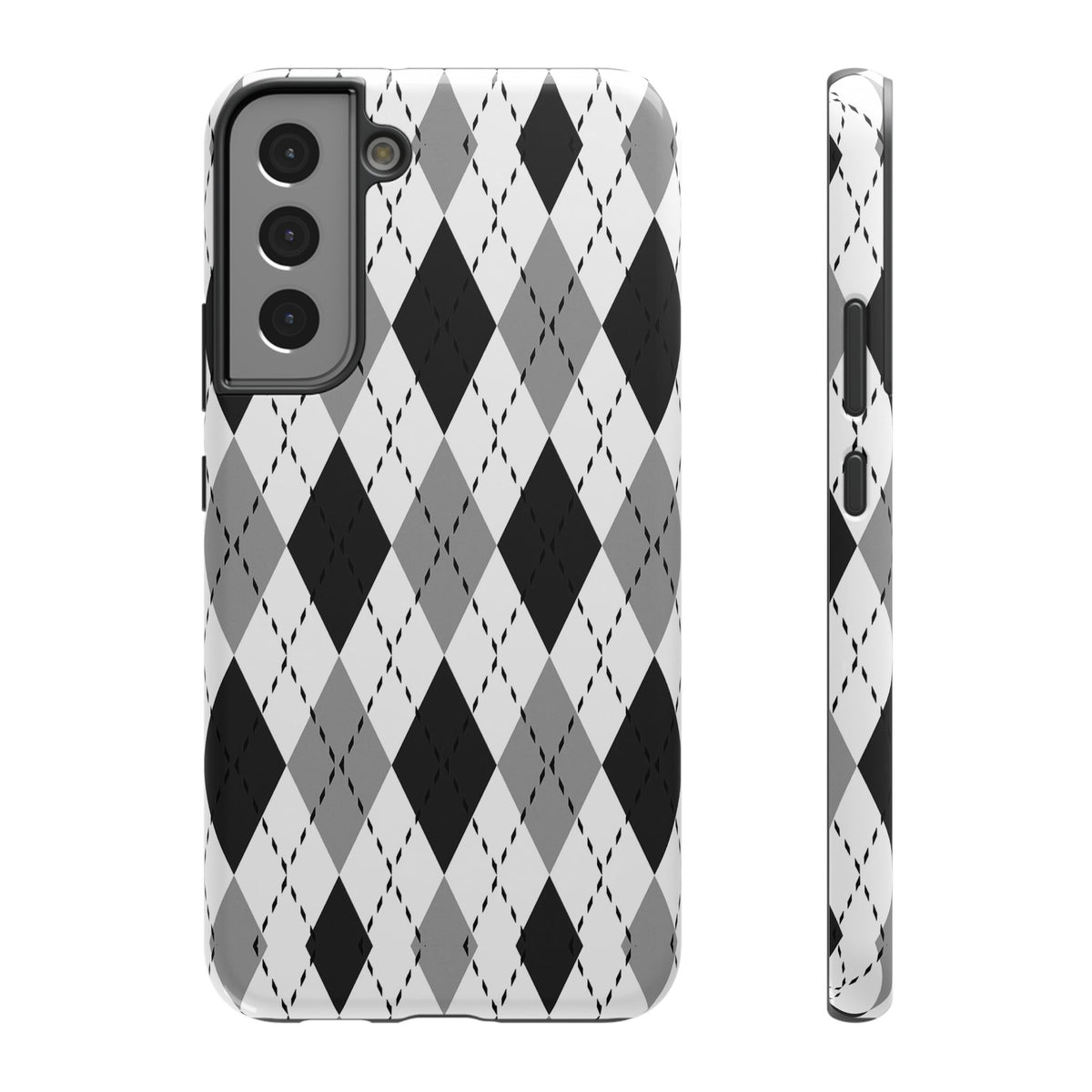 Monochrome Argyle Tough Samsung Case