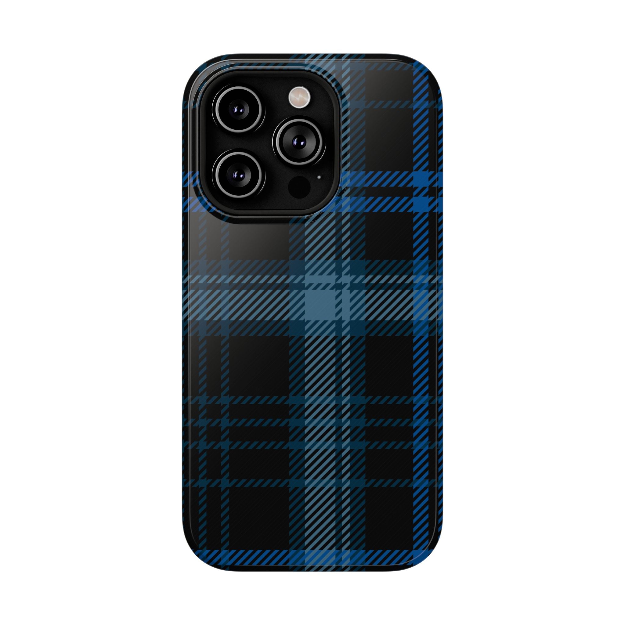 Blue Plaid Tough iPhone Case