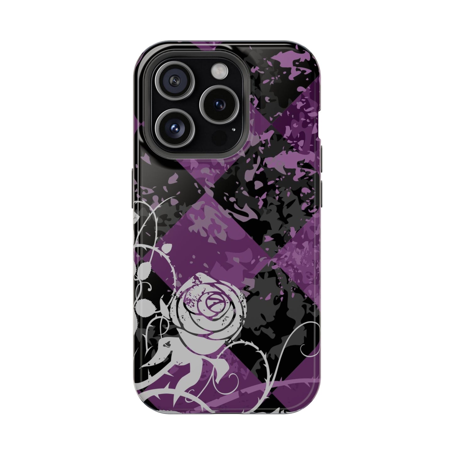Checkered Rose Tough iPhone Case