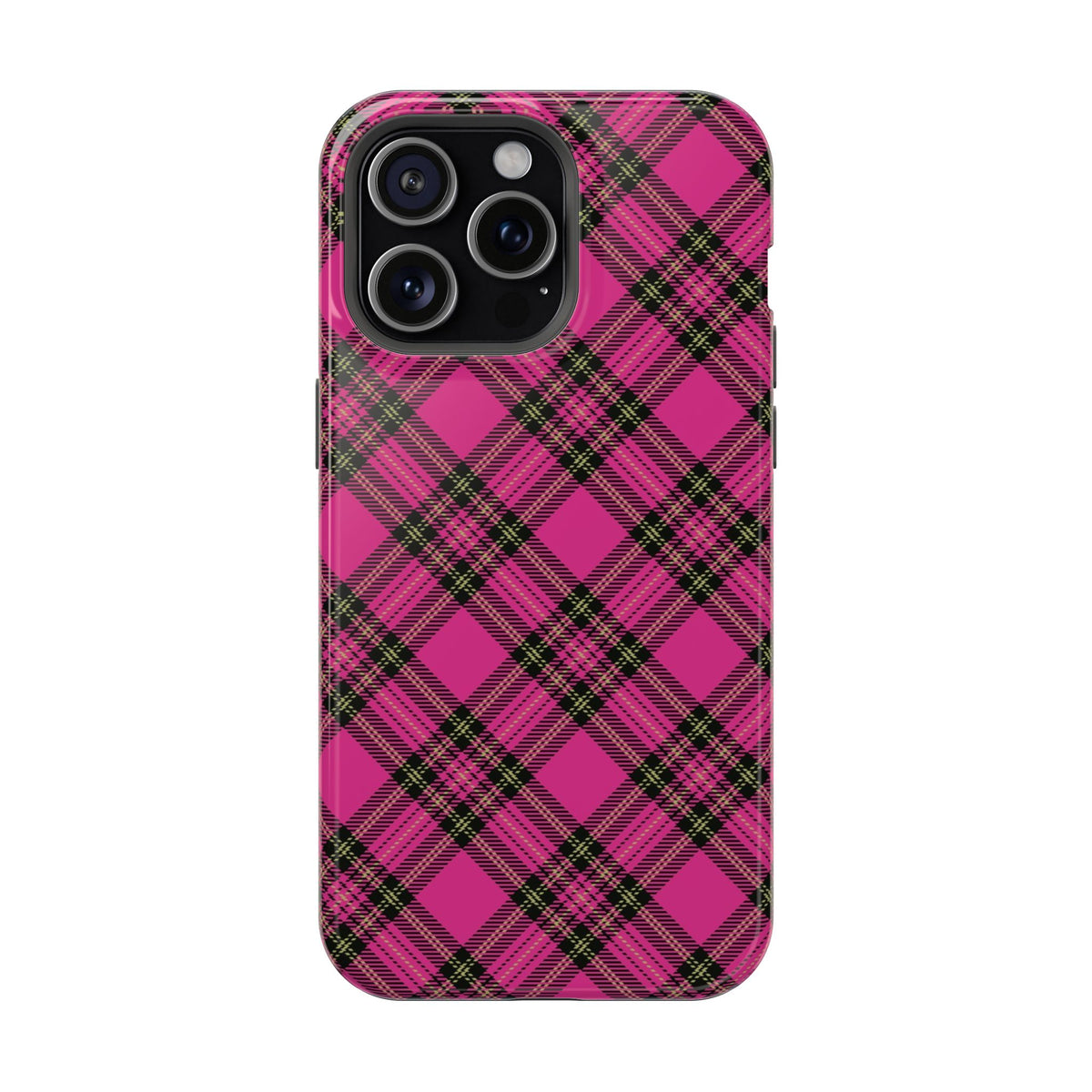 Pink Tartan MagSafe Tough iPhone Case