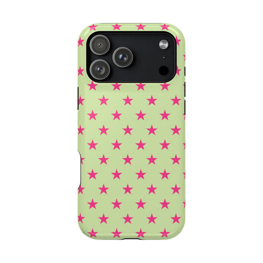 Lime Stars MagSafe Tough iPhone Case