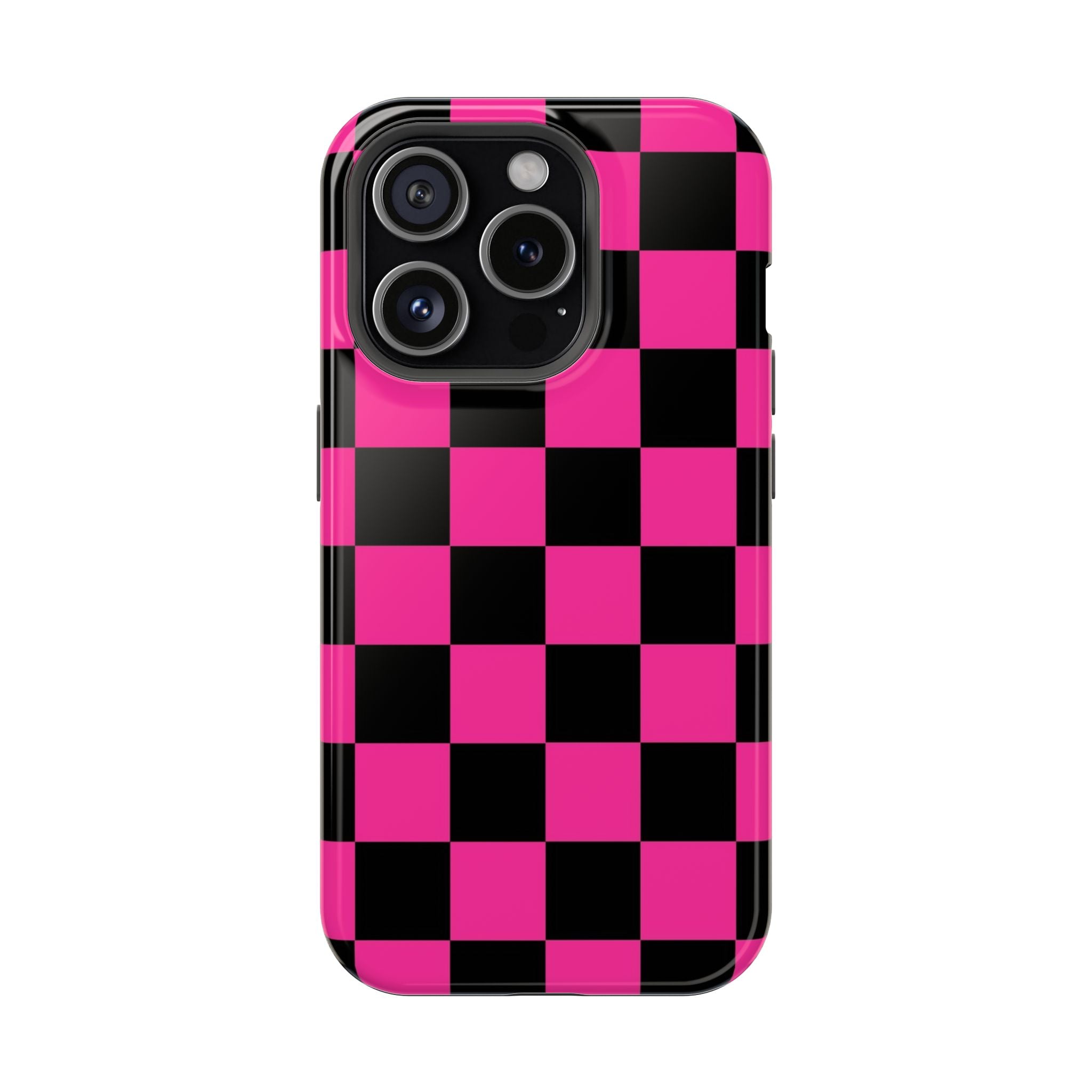 Pink Grid Tough iPhone Case