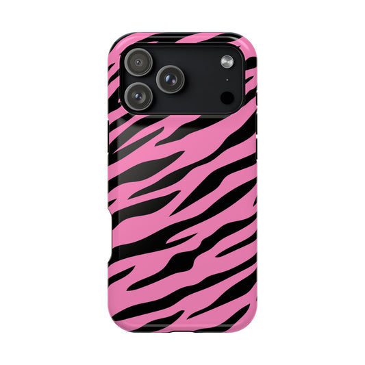 Pink Zebra MagSafe Tough iPhone Case