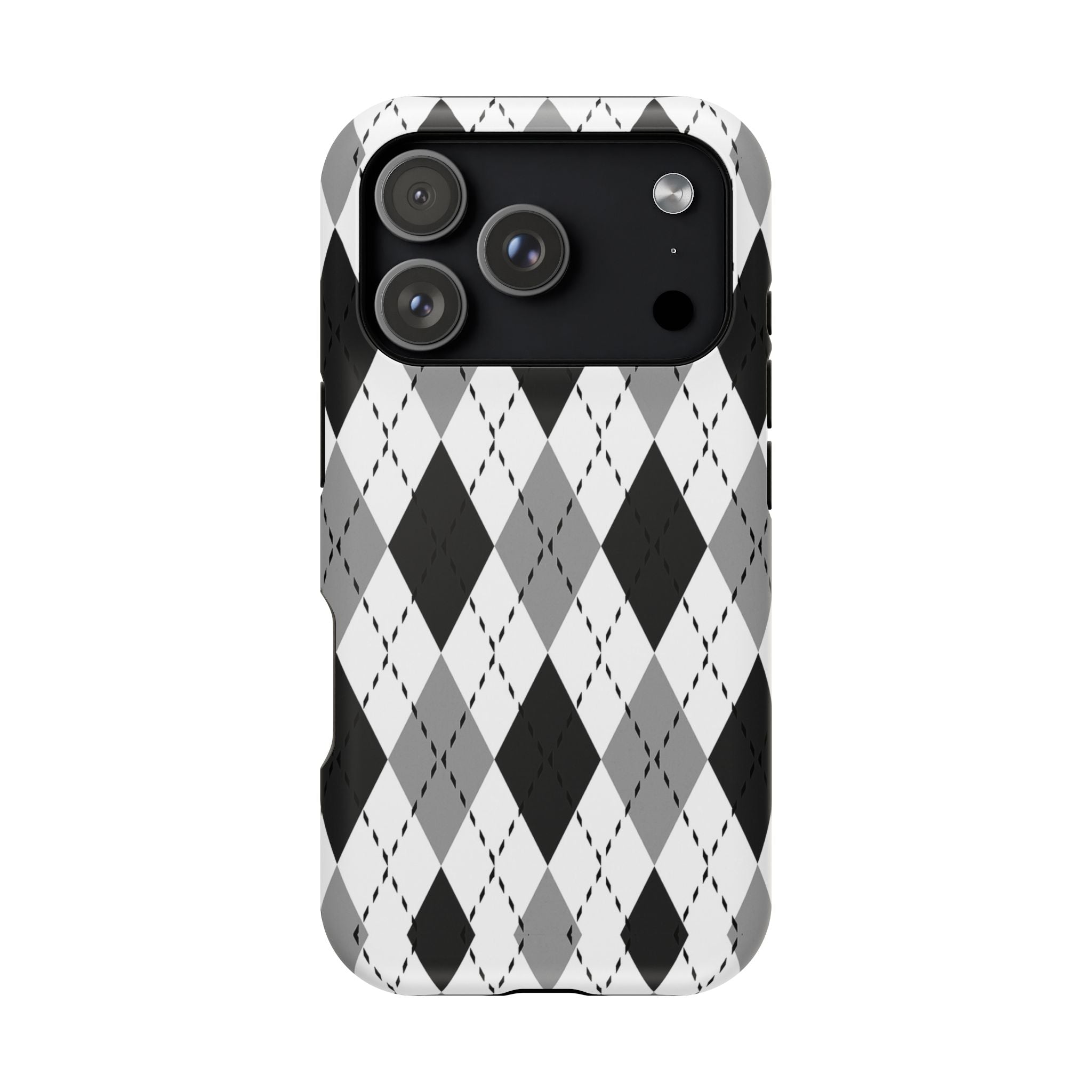 Monochrome Argyle Tough iPhone Case