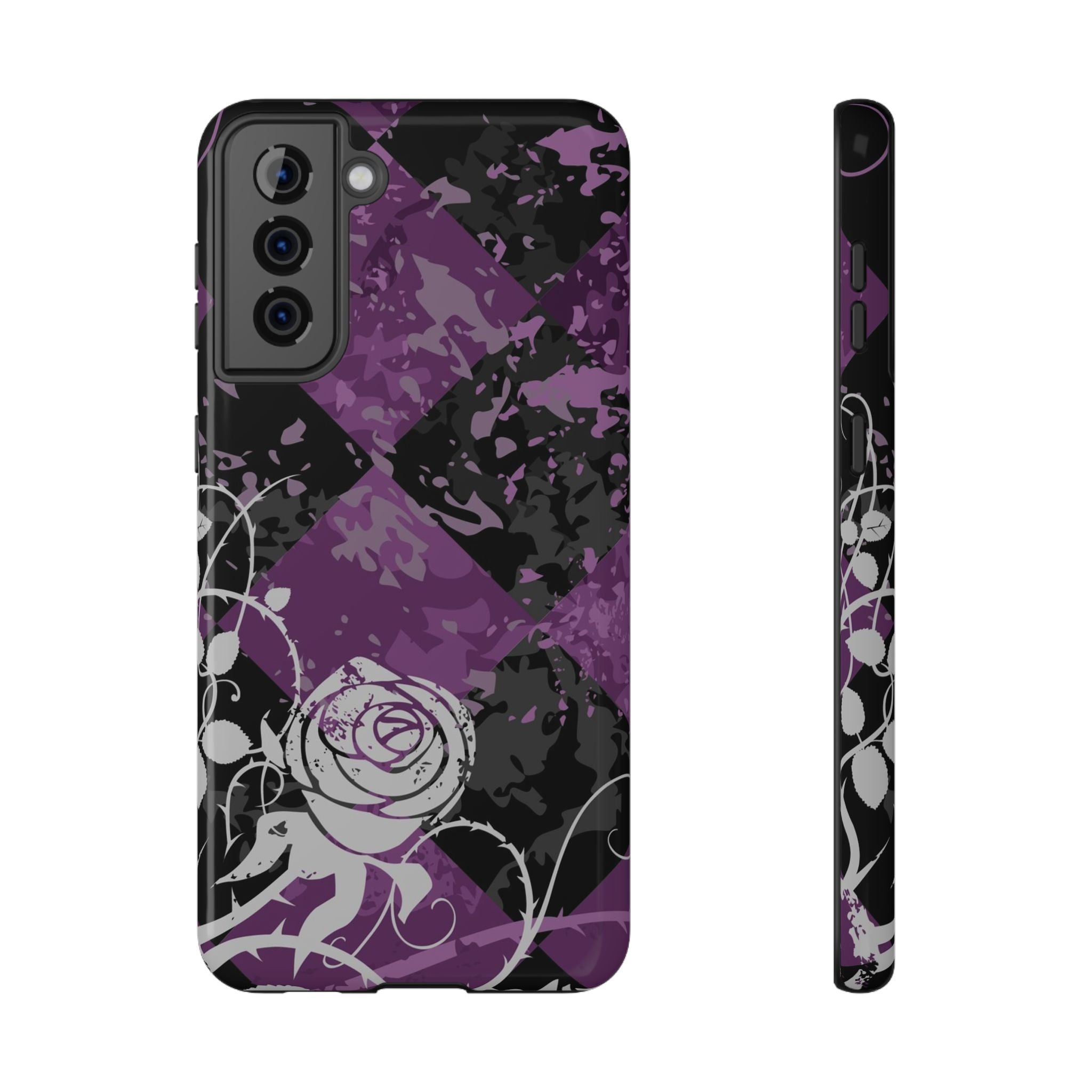 Checkered Rose Tough Samsung Case
