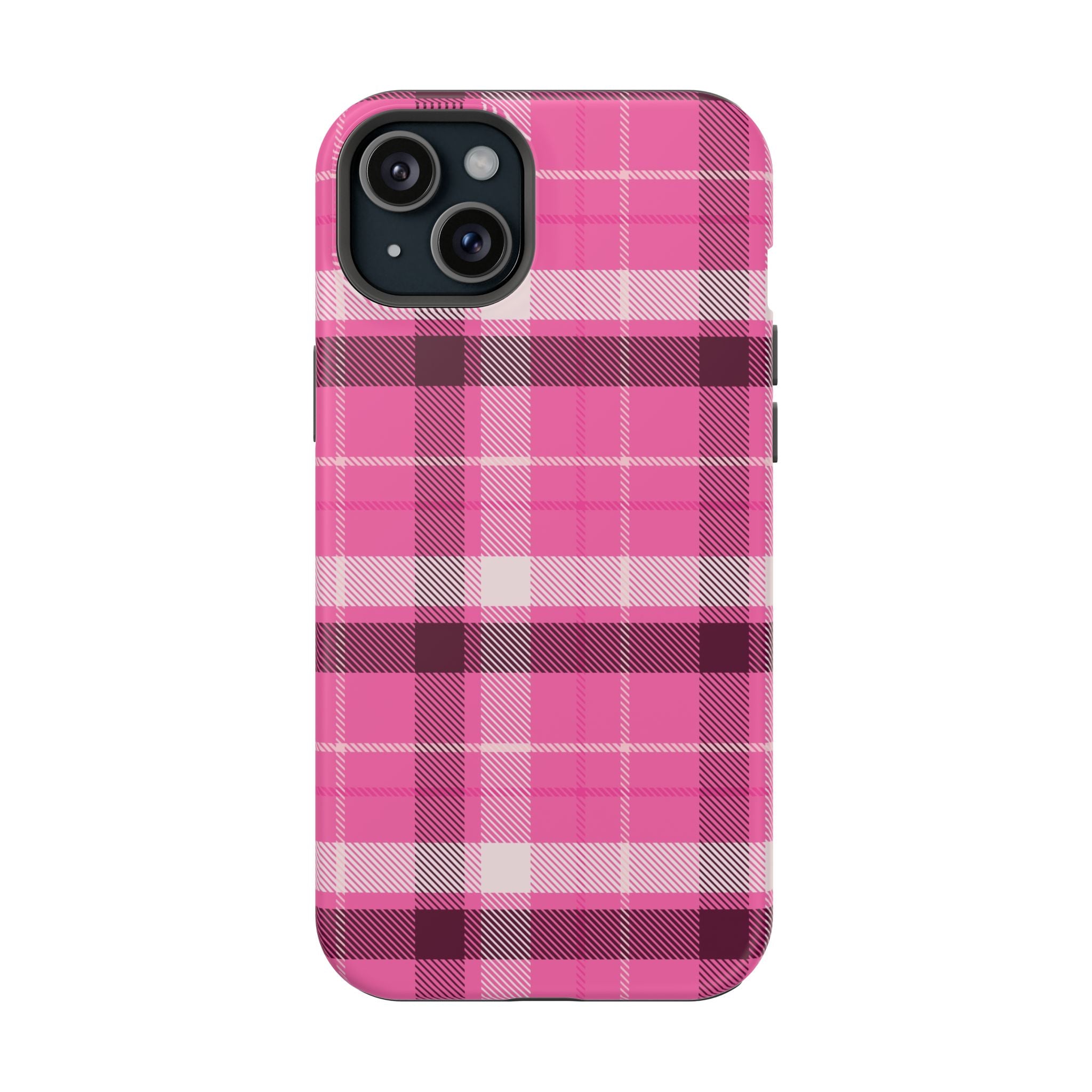 Pink Plaid Tough iPhone Case