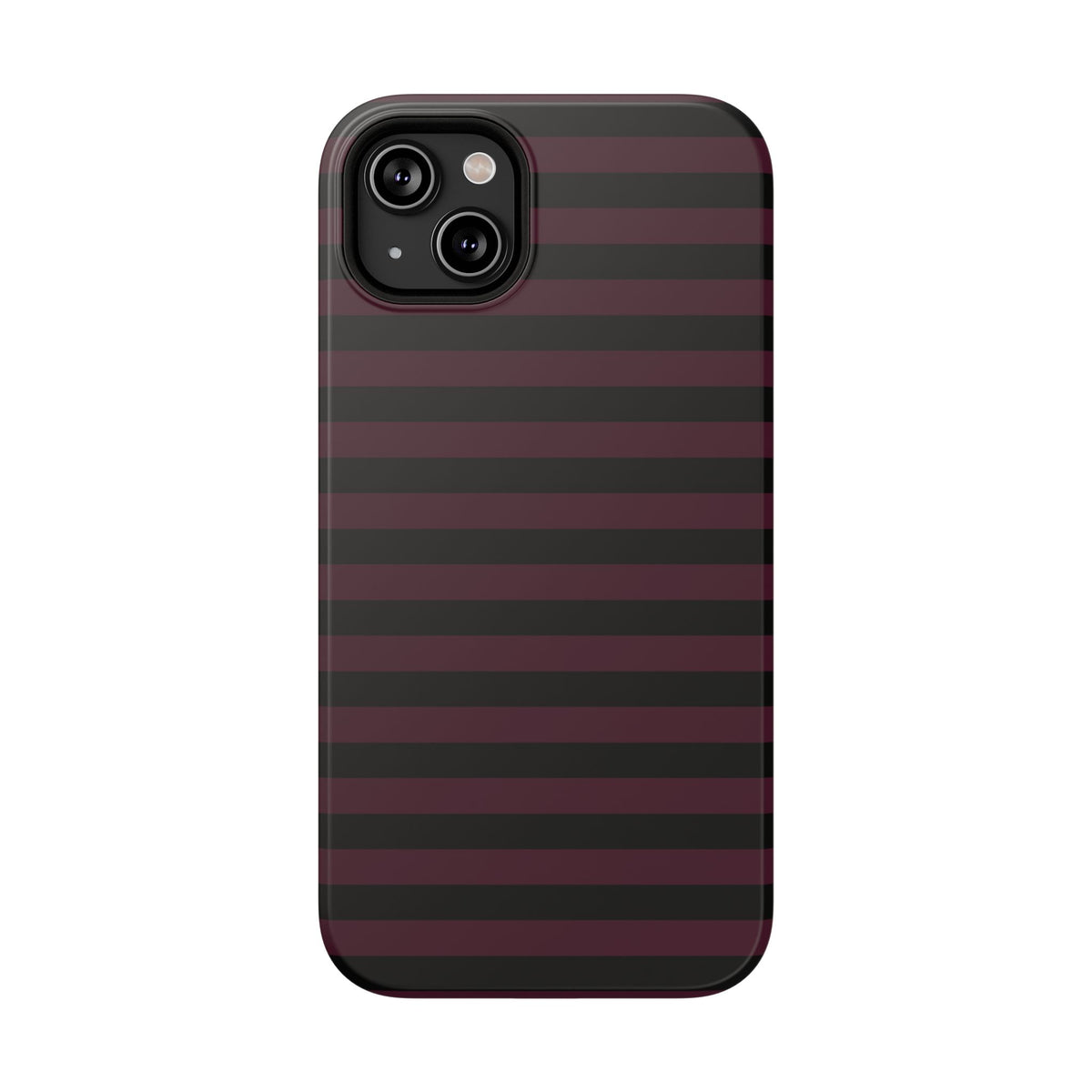 Burgundy and Black Stripes MagSafe Tough iPhone Case
