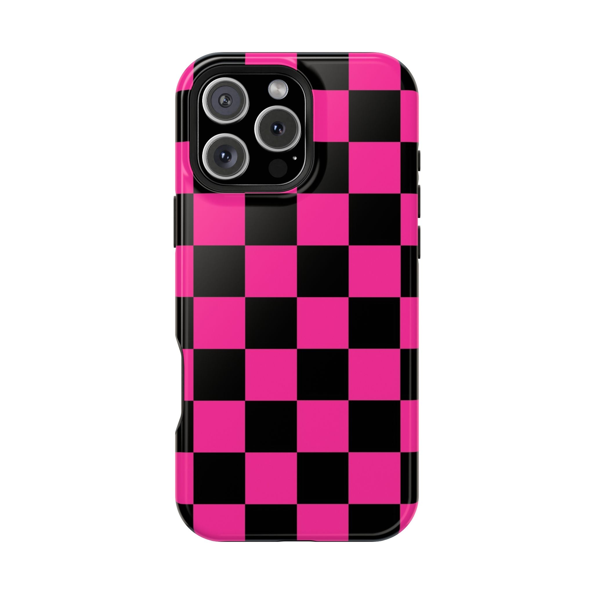Pink Grid Tough iPhone Case