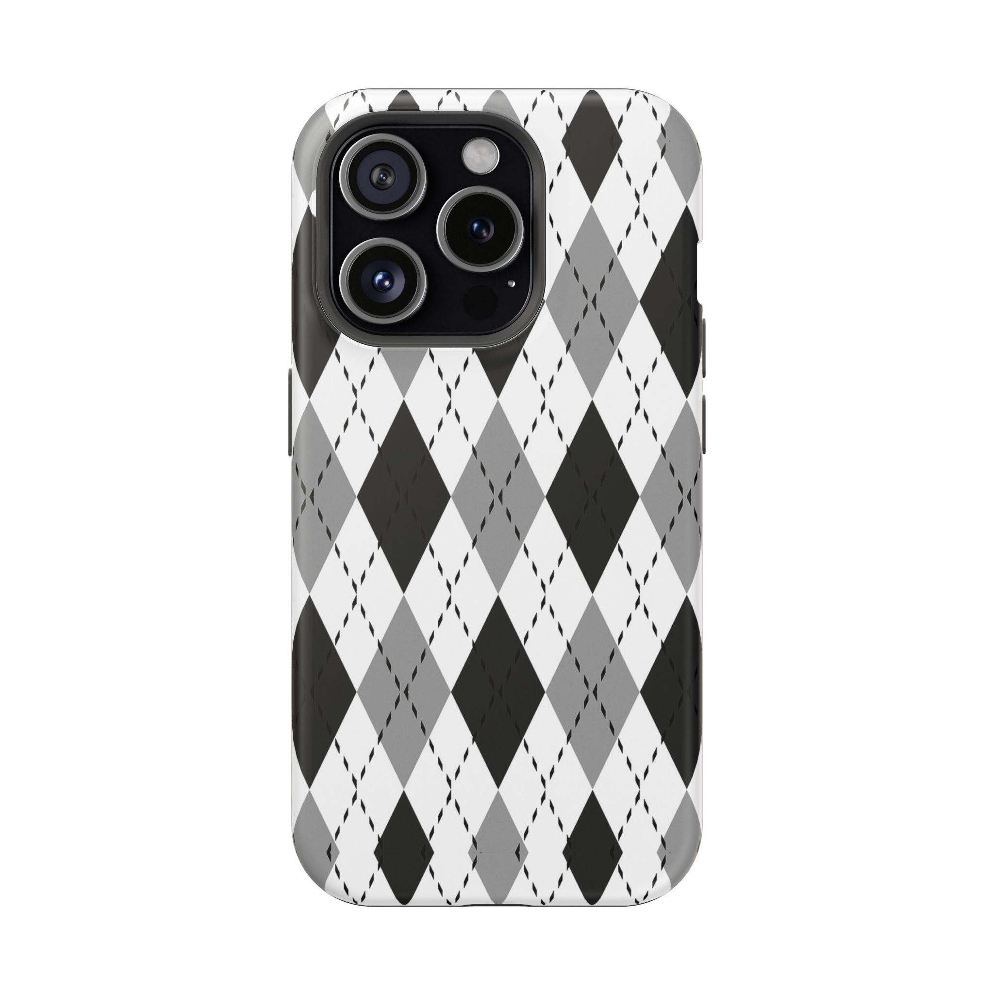 Monochrome Argyle Tough iPhone Case