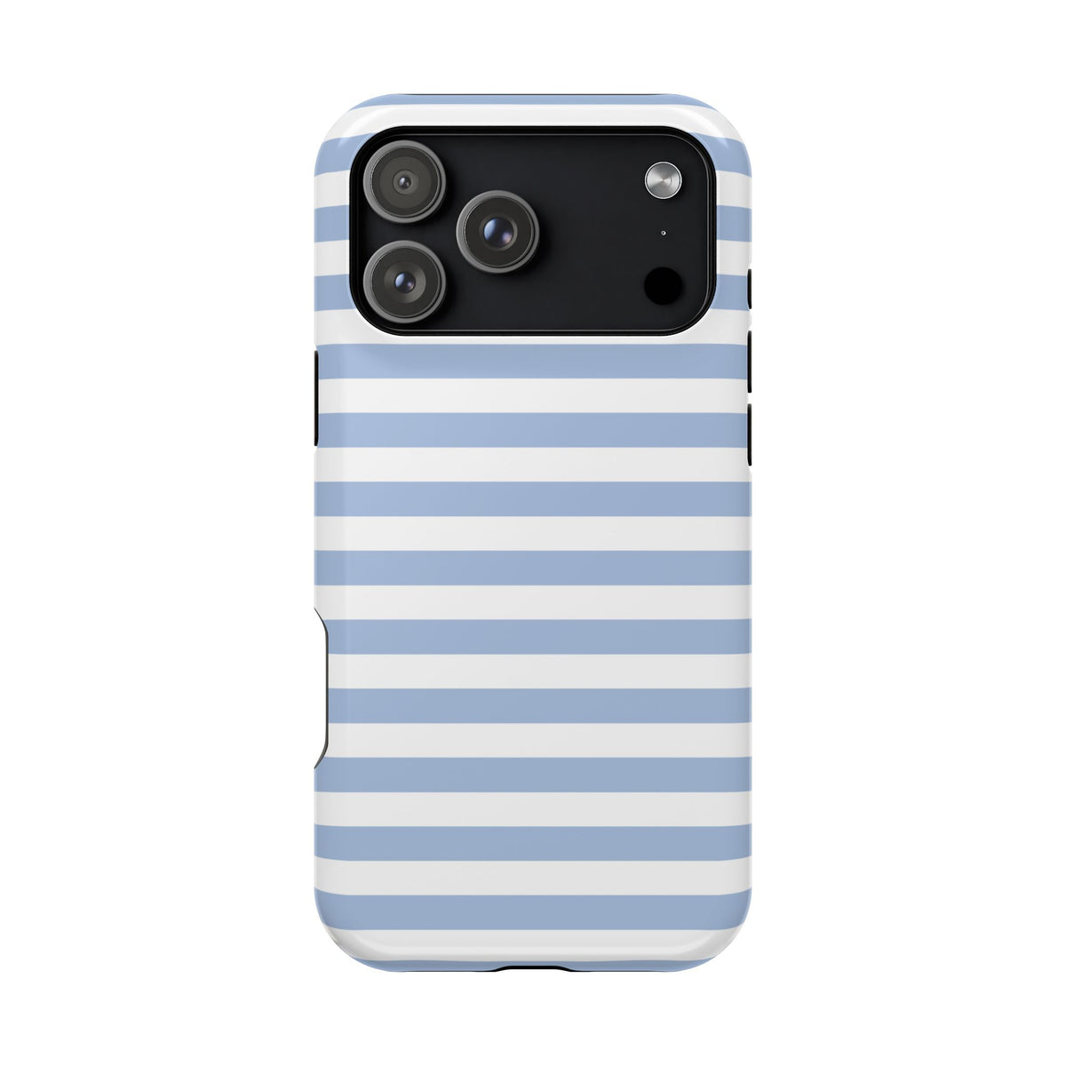 White and Blue Stripes MagSafe Tough iPhone Case