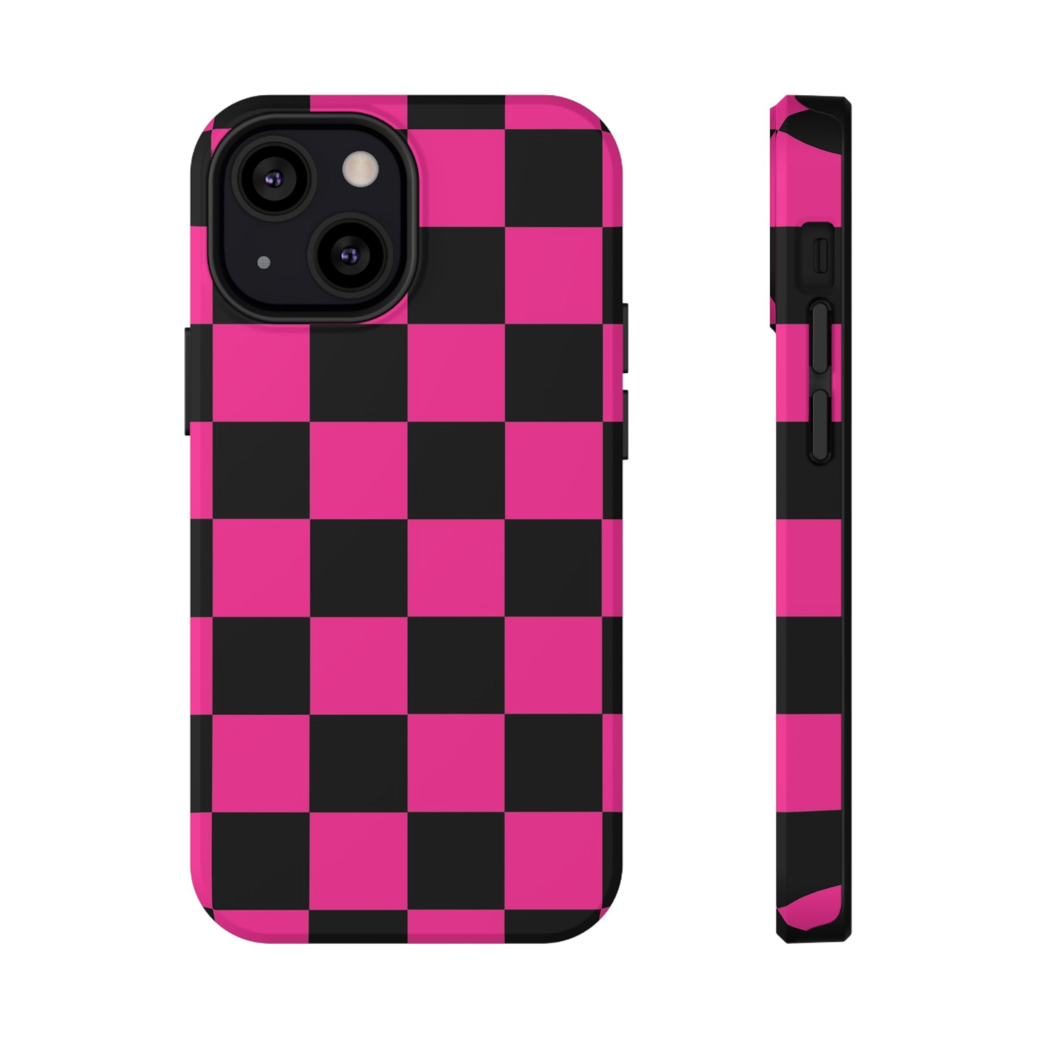 Pink Grid Tough iPhone Case