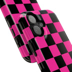 Pink Grid Tough iPhone Case
