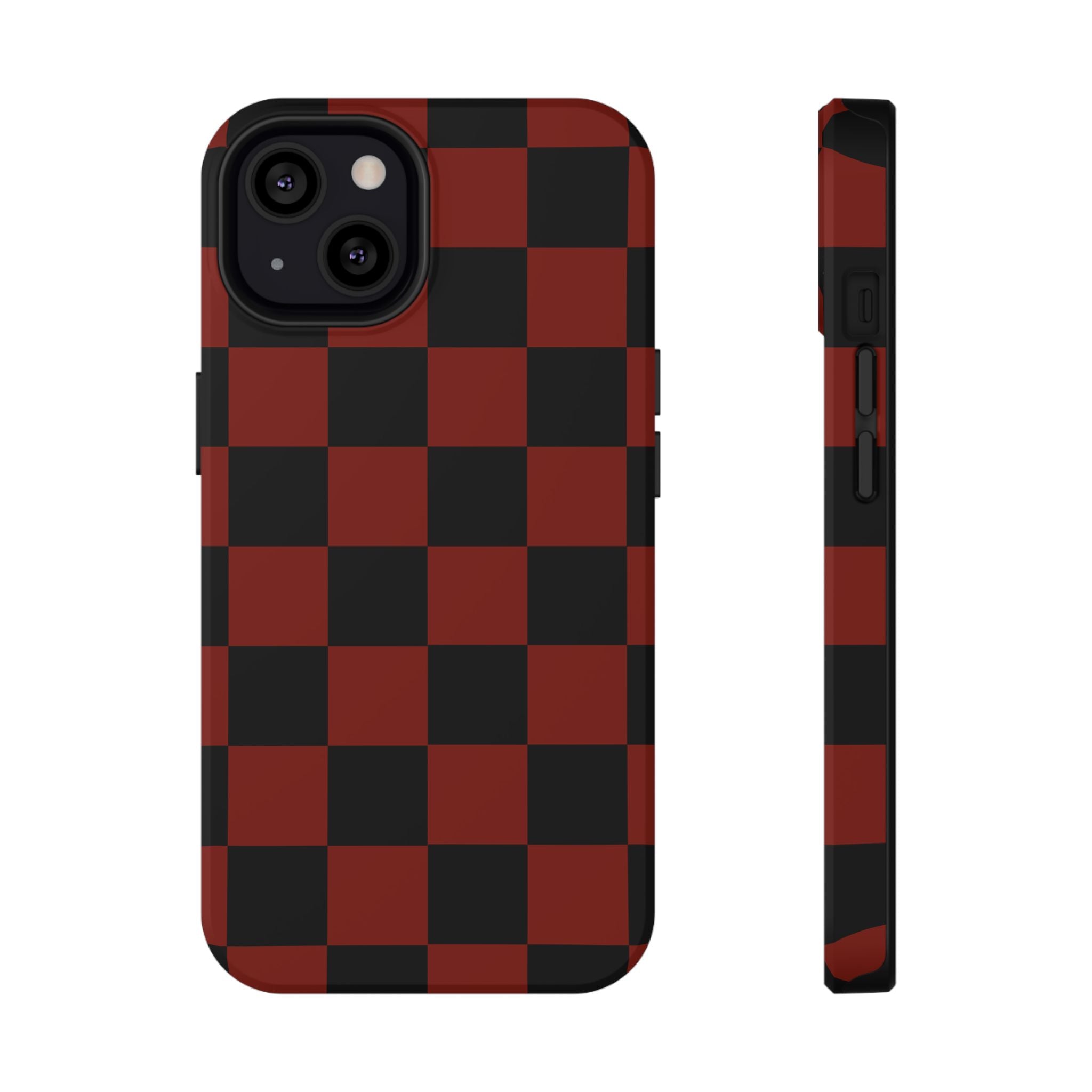 Red Grid Tough iPhone Case