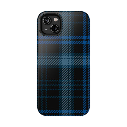 Blue Plaid MagSafe Tough iPhone Case