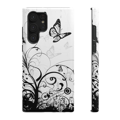 Black and White Butterflies Tough Samsung Case
